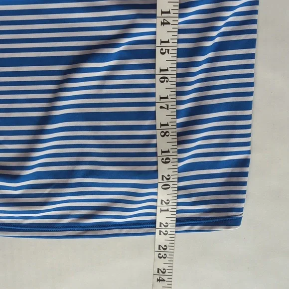 Nike Stripe V-Back Tankini Swimsuit Top MEDIUM Blue White Athletic - Picture 13 of 16